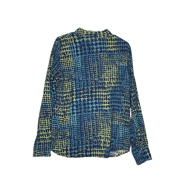 Van Heusen Button Down Long Sleeve Top SZ L Womens Black Green Blue -lot of 2 - Picture 9 of 12